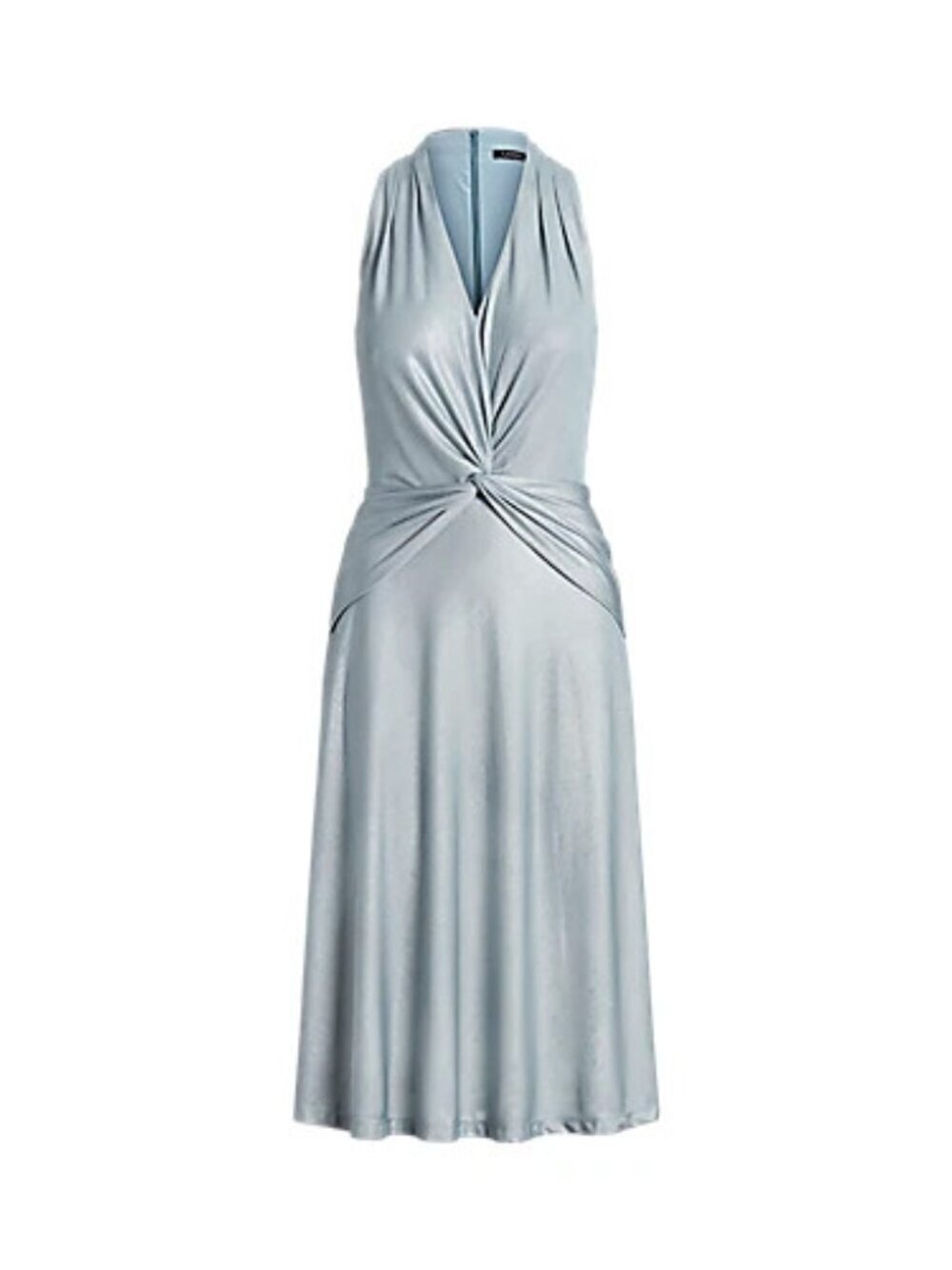 NEW Lauren Ralph Lauren Women's 10 Foil-Print Twist-Front Dress • Reg Price $245 - Picture 2 of 2